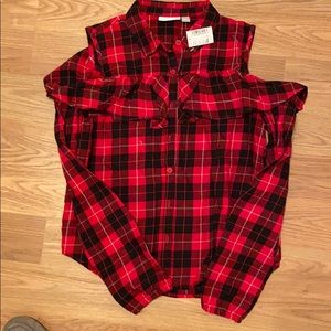 Children’s place off shoulder flannel